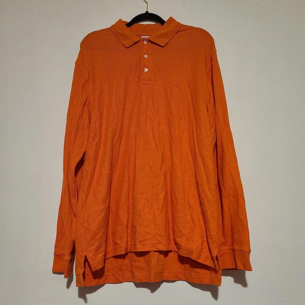 Vintage Men's Brooks Brothers Orange Long Sleeve Polo Shirt Size Large L